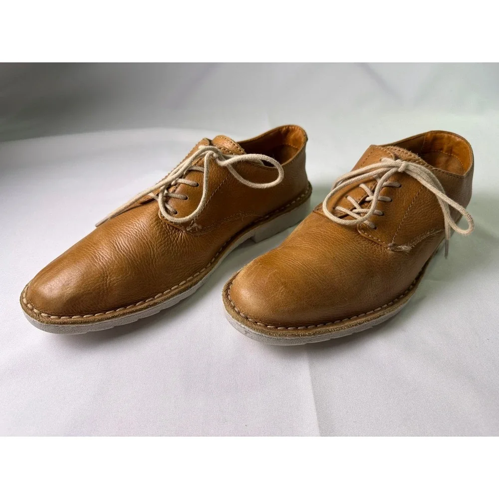 RARE Tommy Bahama Gilford Mens 9M Brown Leather Casual Derby Oxfords Brazil Shoe